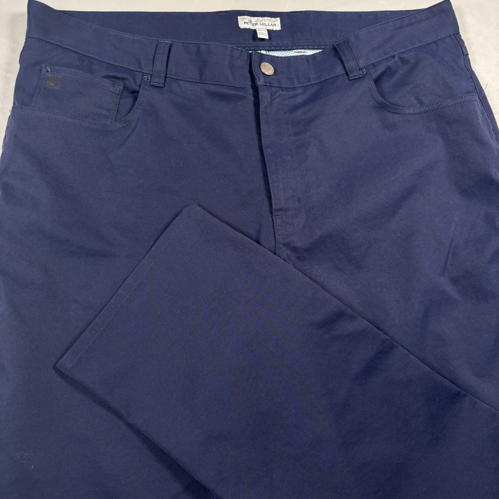 Peter Millar Pants Mens 38x30 Navy Blue Crown Sport Performance Chino